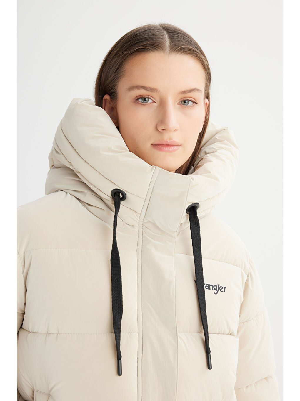 Regular Fit Normal Kesim Kapüşonlu Bej Mont-3