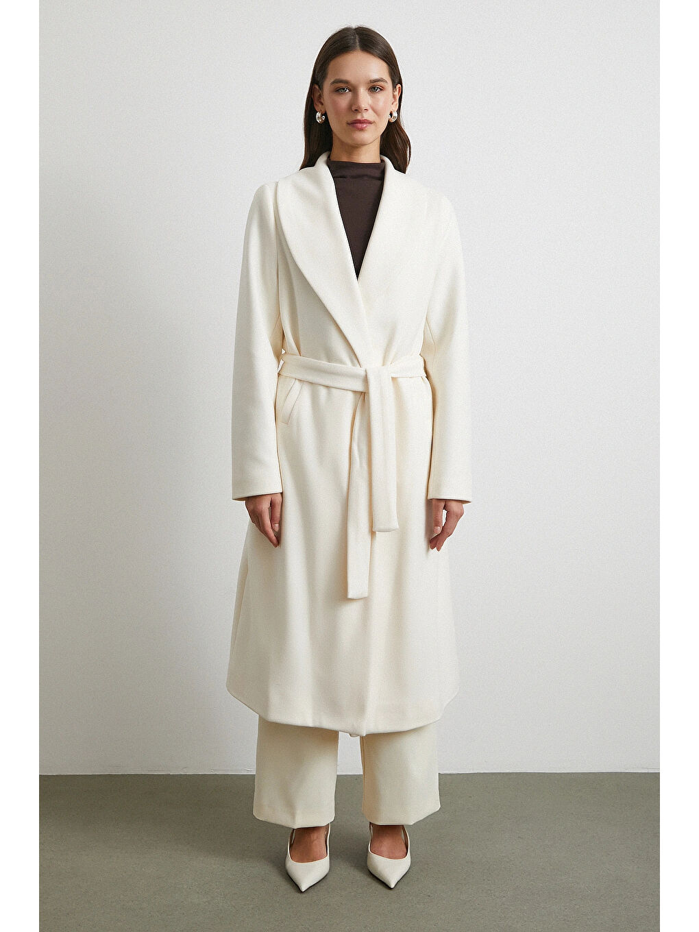 Kuşaklı Kaşe Kaban Ekru-4