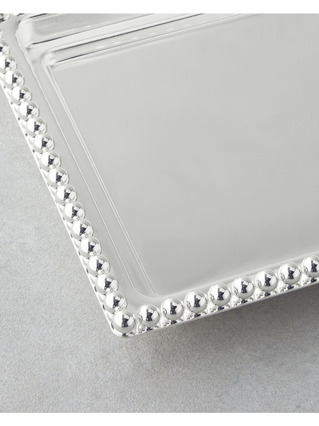 Gri Treas Metal Tepsi 40x17 Cm Silver-2