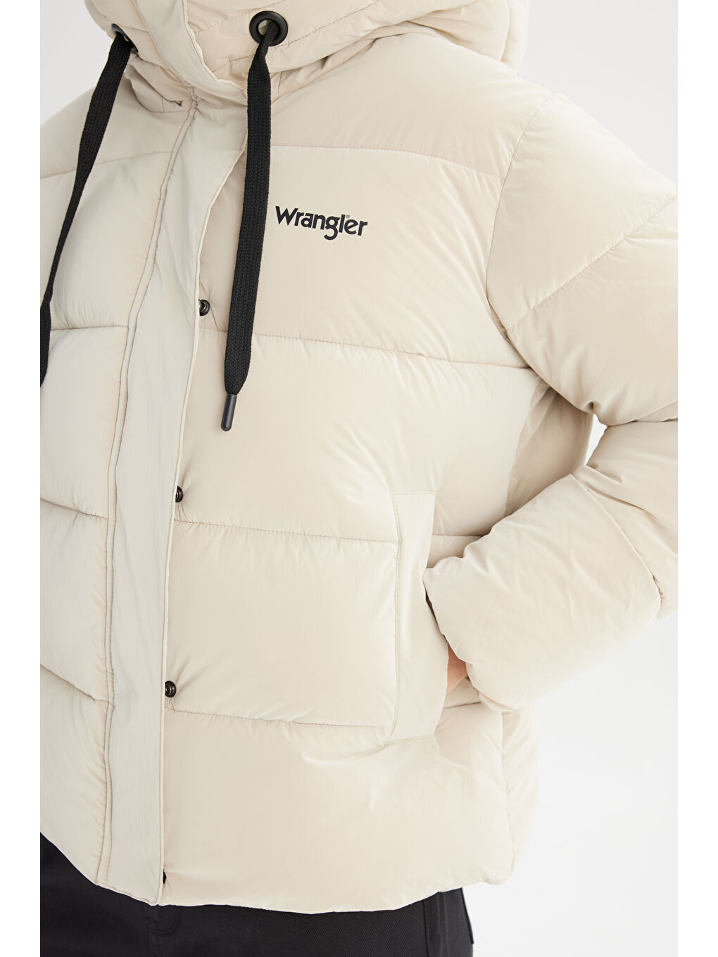 Regular Fit Normal Kesim Kapüşonlu Bej Mont-4