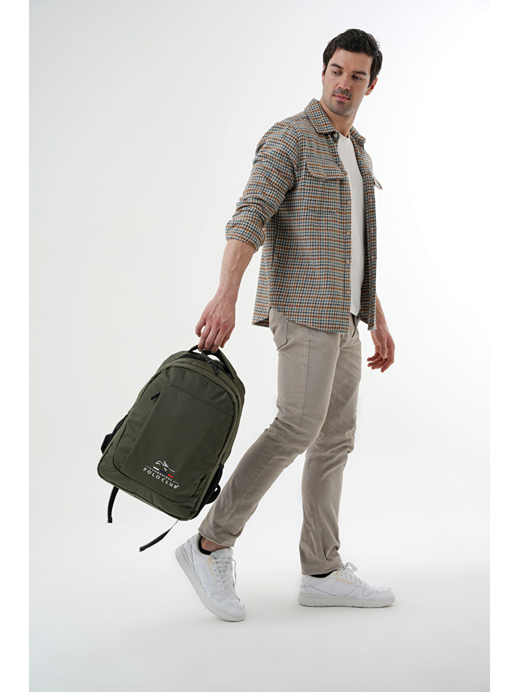 Haki Unisex Çok Gözlü Sırt Çantası Plcan2172