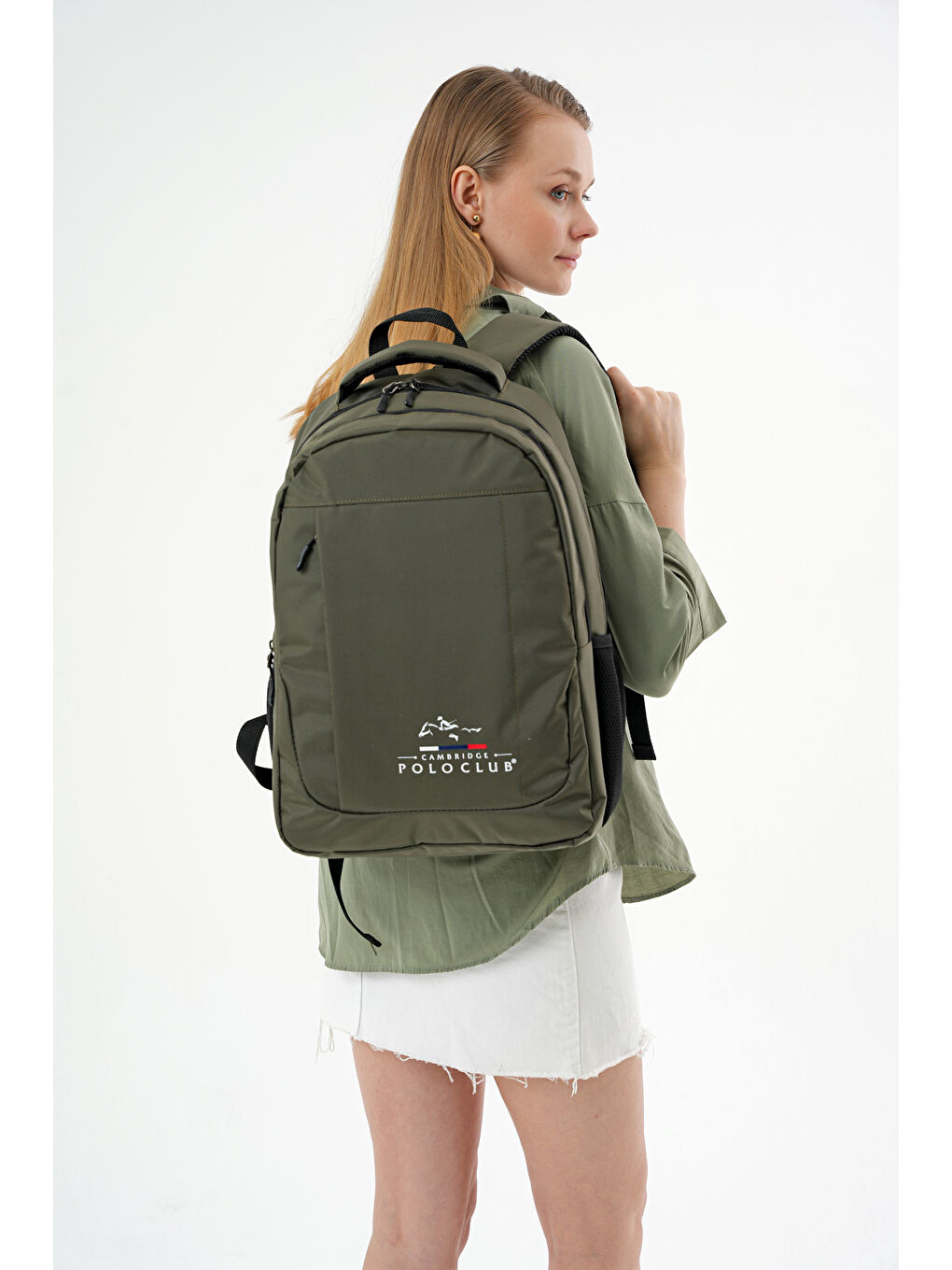 Haki Unisex Çok Gözlü Sırt Çantası Plcan2172-1