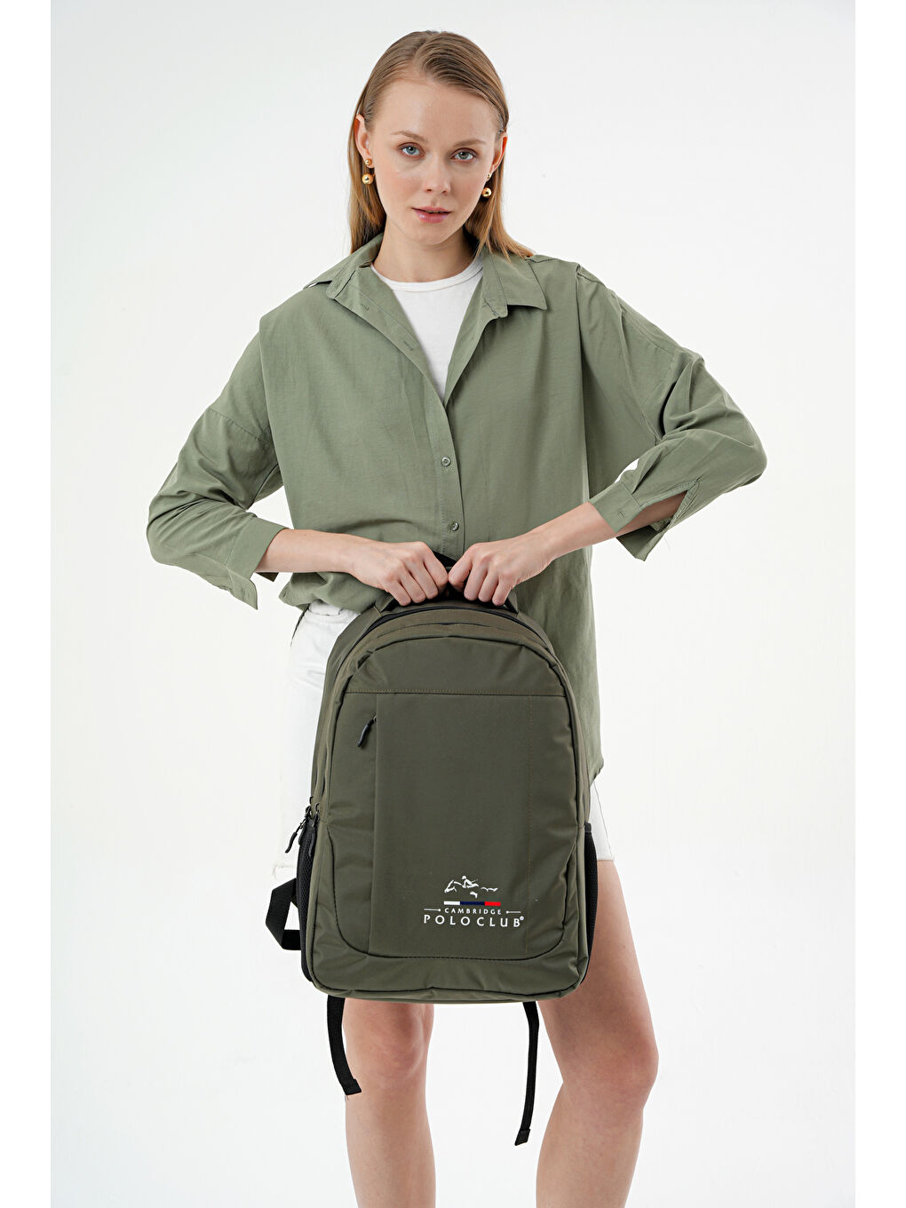 Haki Unisex Çok Gözlü Sırt Çantası Plcan2172-2