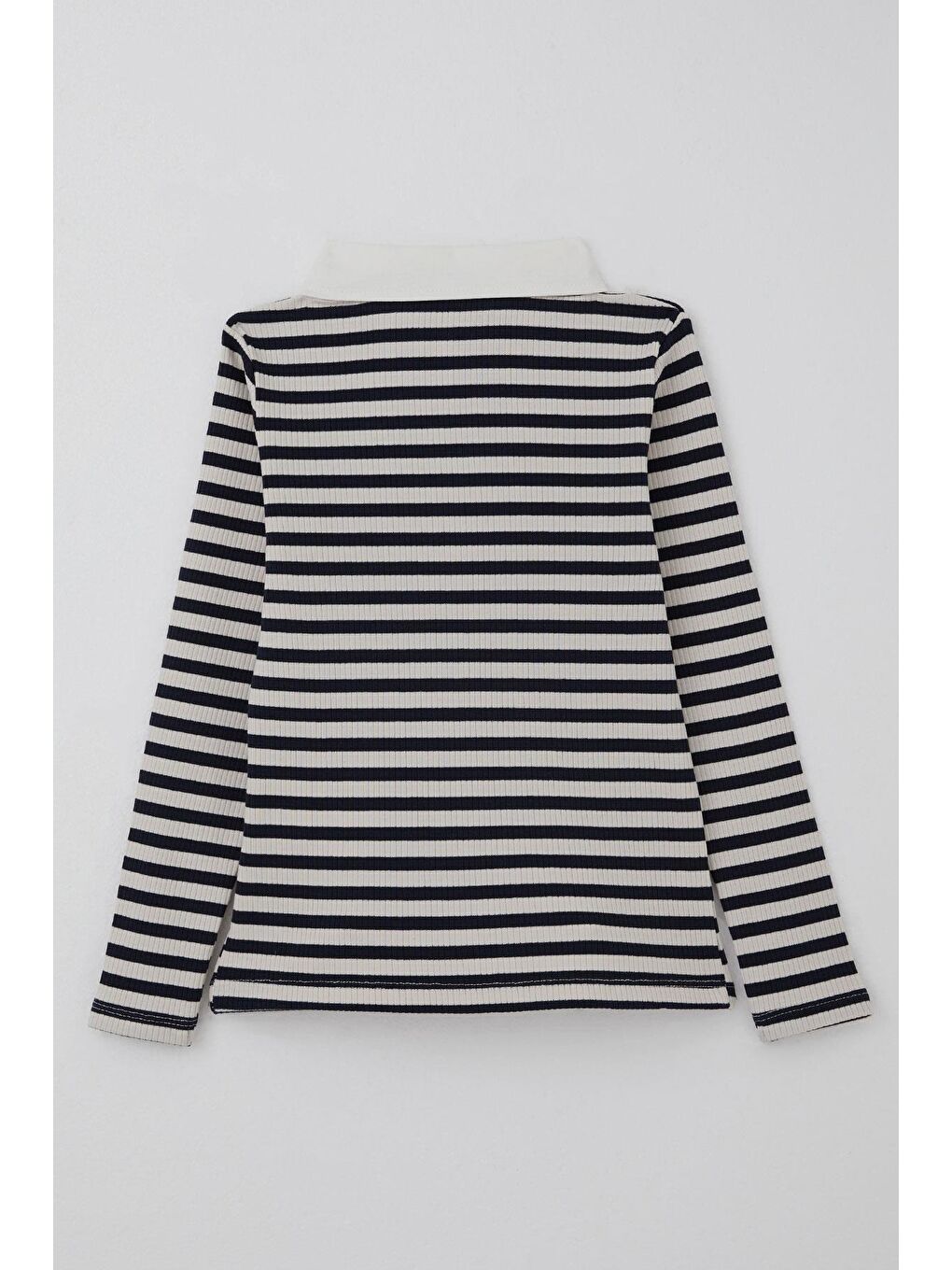 Kız Çocuk Uzun Kollu Tişört Yarım Fermuarlı Polo Yaka Arma Detaylı Karışık Renk (8-14 Yaş)-4