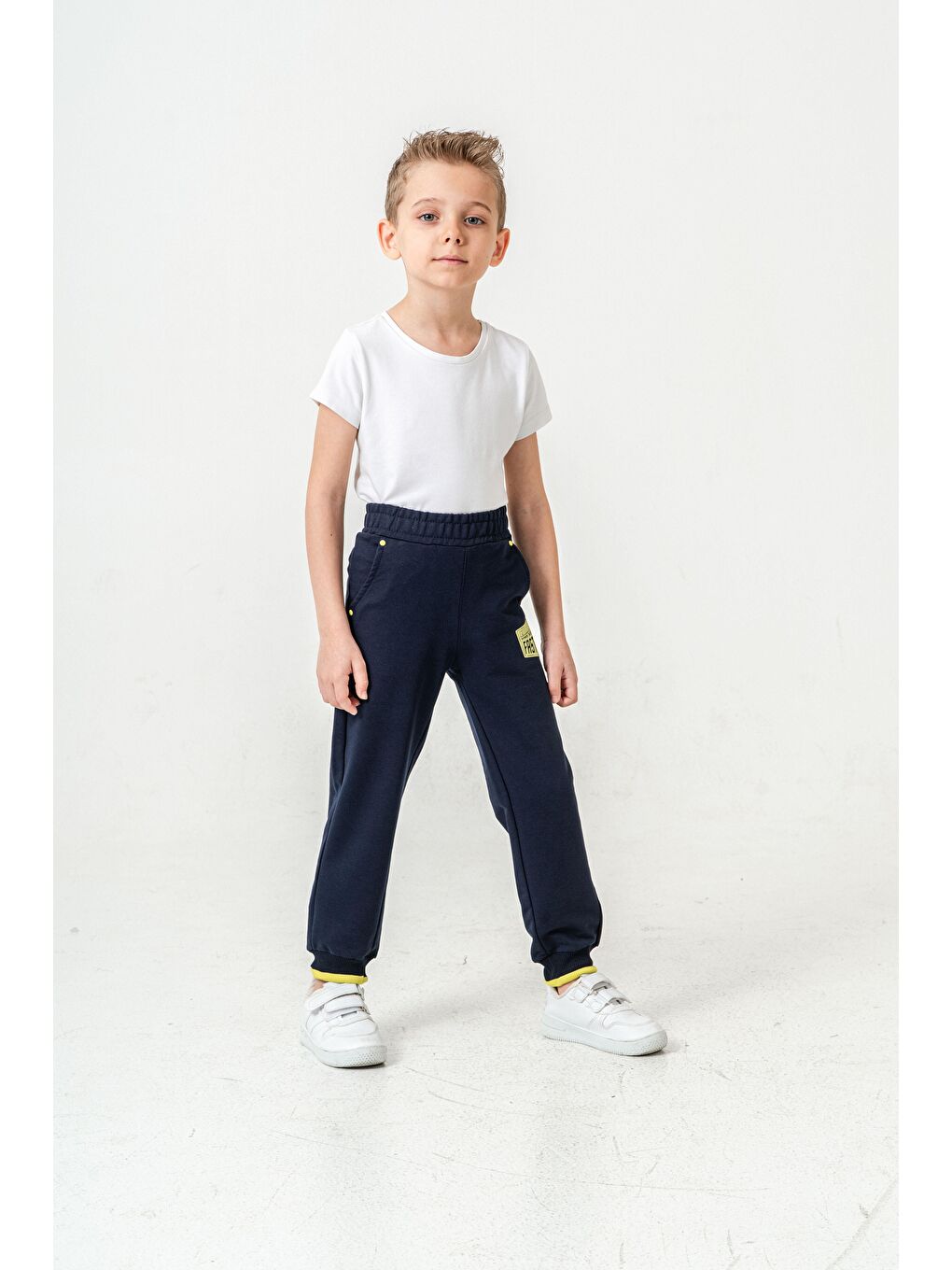 Lacivert Super Fast Baskılı Cep Kenarı Rivetli Erkek Çocuk Eşofman Altı-1