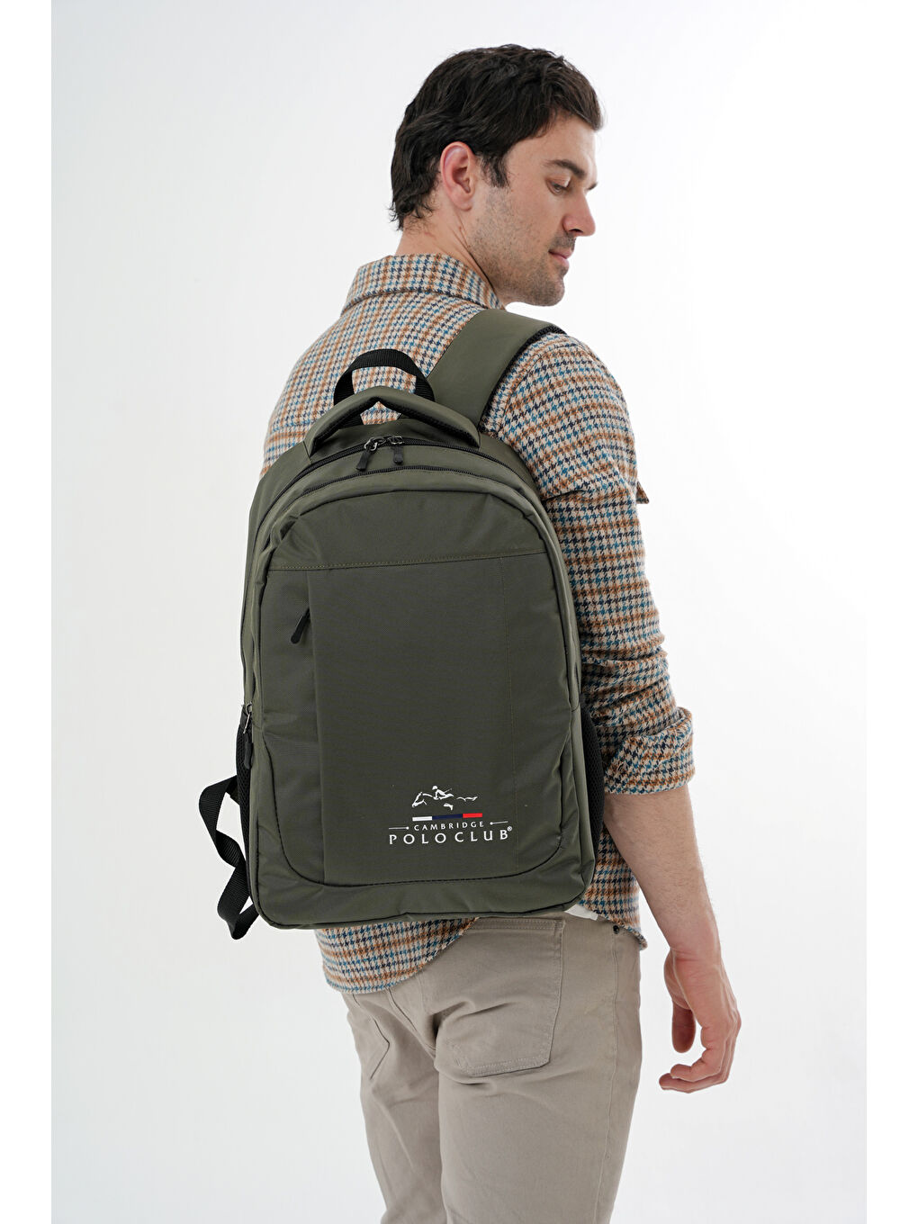 Haki Unisex Çok Gözlü Sırt Çantası Plcan2172-5