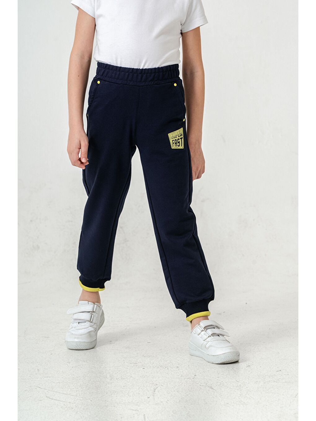 Lacivert Super Fast Baskılı Cep Kenarı Rivetli Erkek Çocuk Eşofman Altı-2