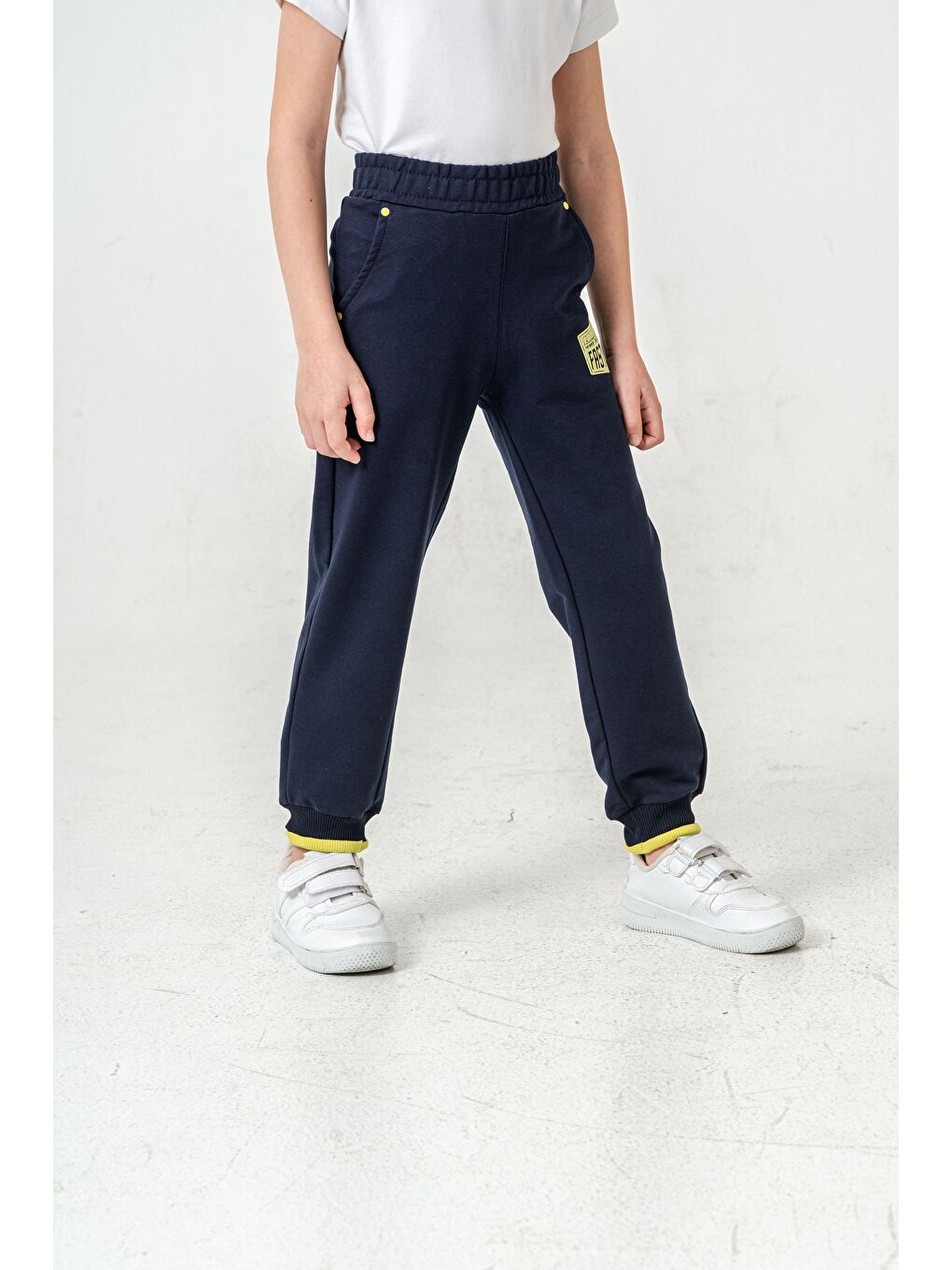 Lacivert Super Fast Baskılı Cep Kenarı Rivetli Erkek Çocuk Eşofman Altı-3