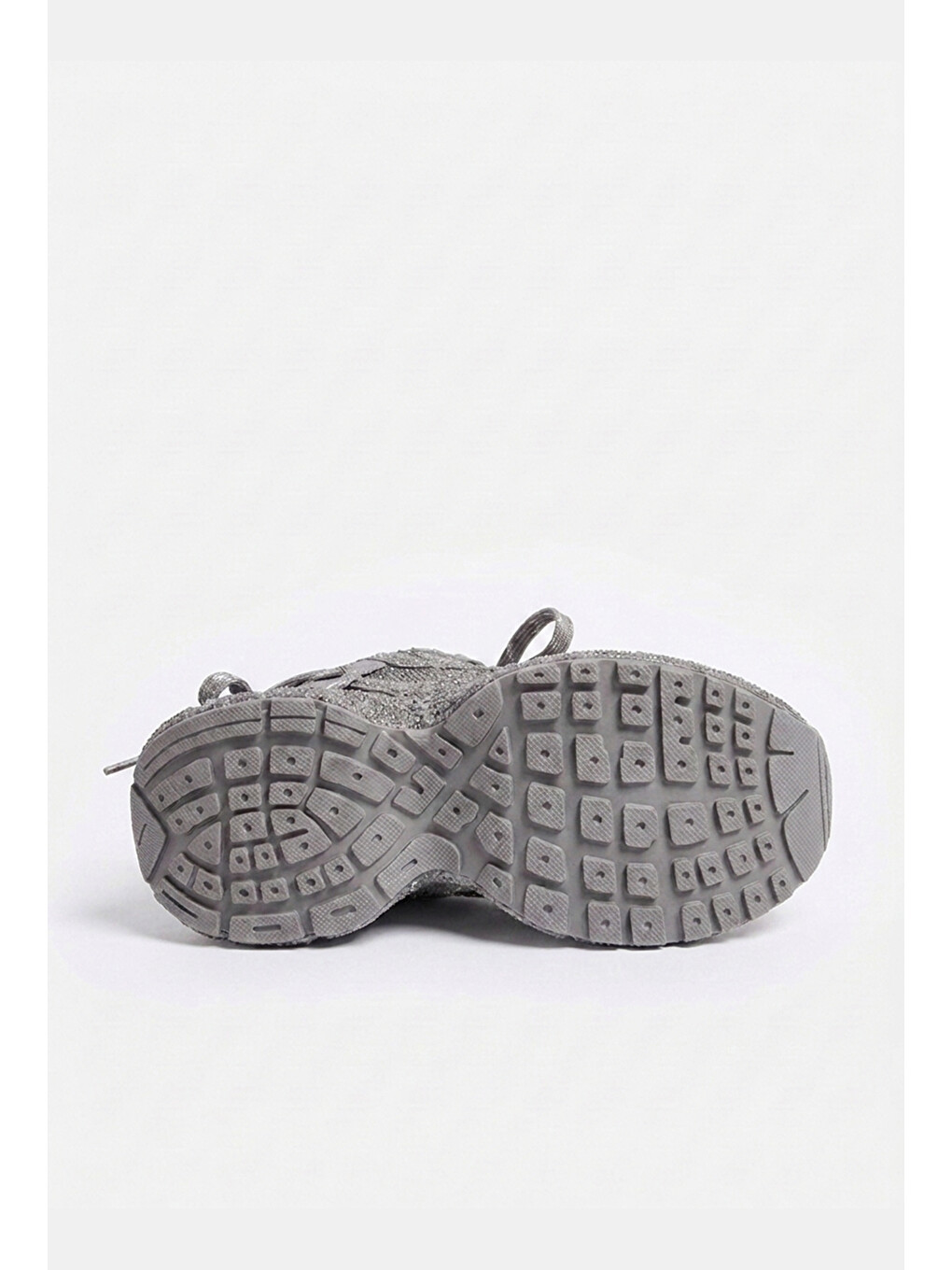 Gri Kadın Silver T11 İthal Işıltılı Taş Kaplama Özel Tasarım Sneaker Ayakkabı-4