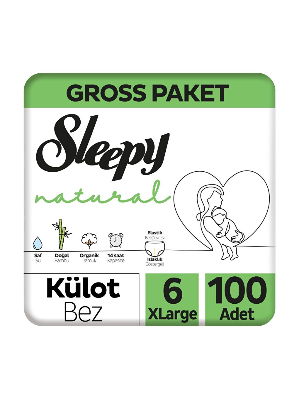 Natural Gross Paket Külot Bez 6 Numara Xlarge 100 Adet
