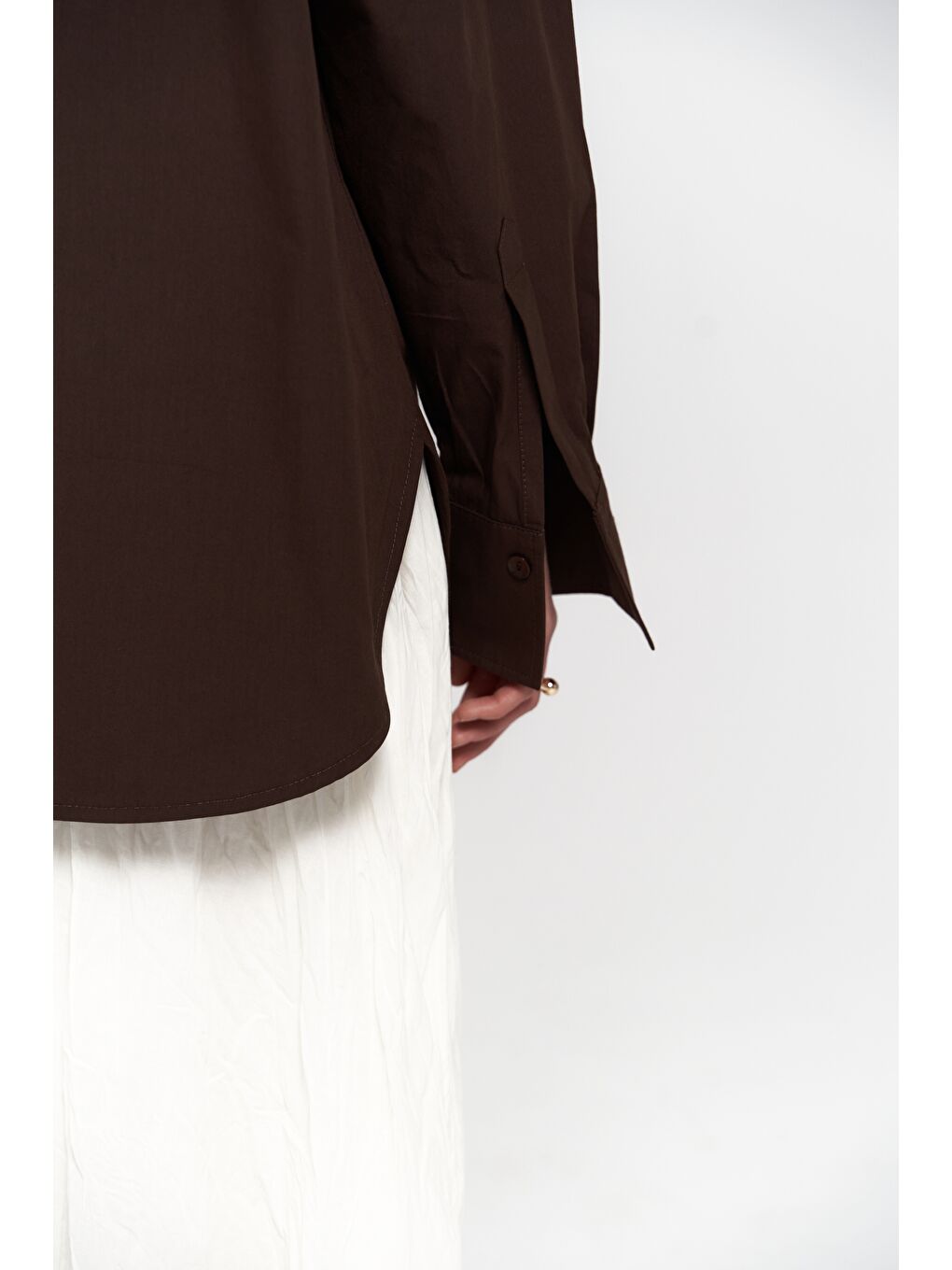 Kahverengi Phoebe Oversize Kahve Gömlek-4