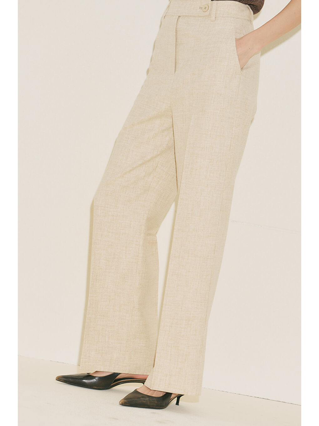 Straıght Klasik Pantolon Bej-6