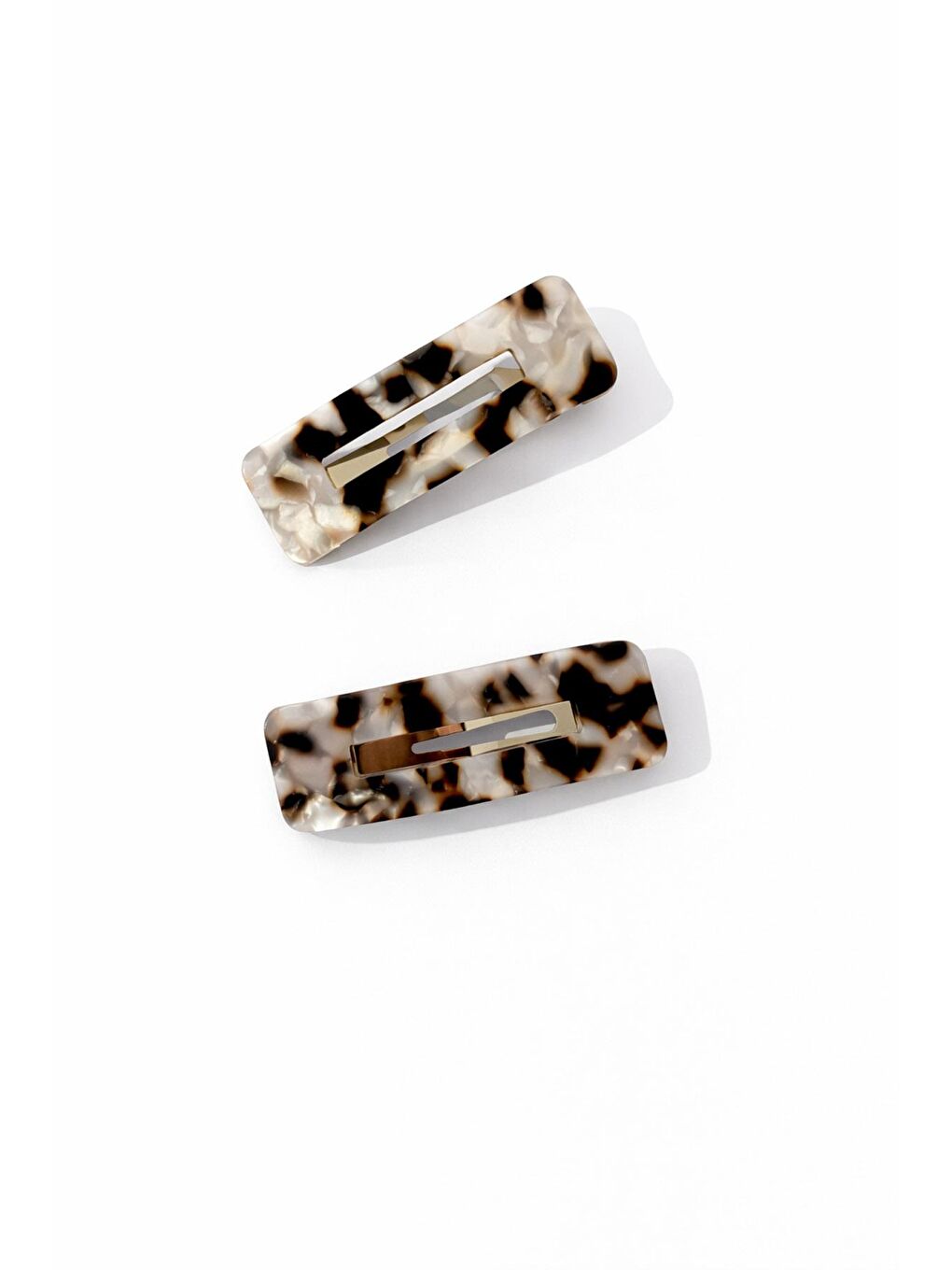 Beyaz Kaplumbağa Sırtı Dikdörtgen Çıtçıt Toka 2'li Paket