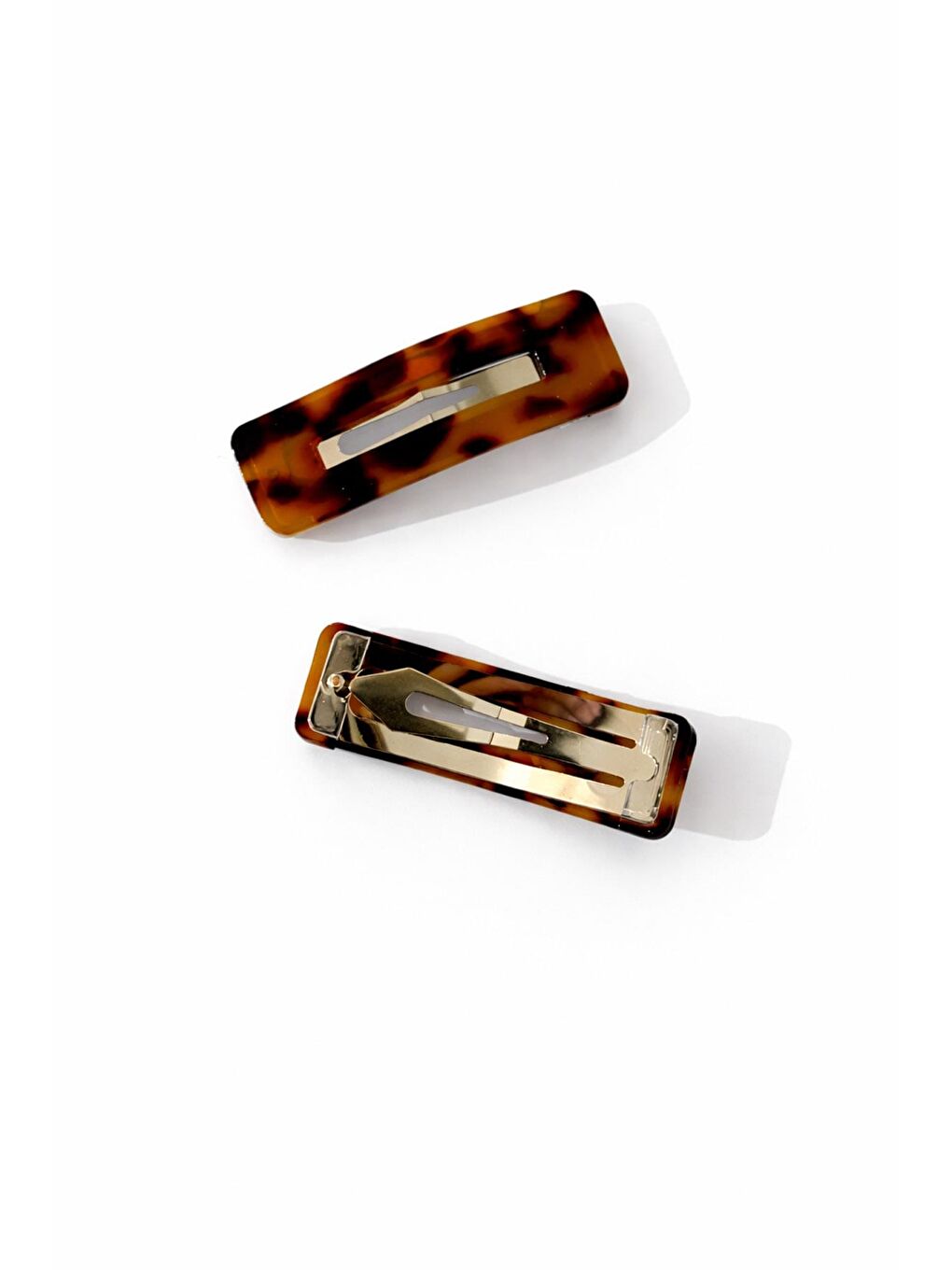 Kahverengi Kaplumbağa Sırtı Dikdörtgen Çıtçıt Toka 2'li Paket-1