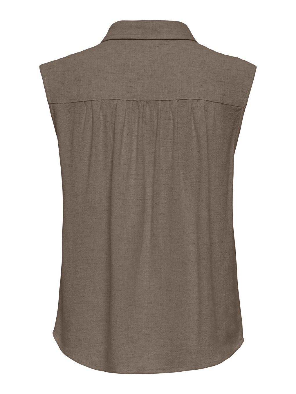 Bej Onlsiesta Keten Karışımlı Regular Fit Klasik Yaka Bluz 15367416-2