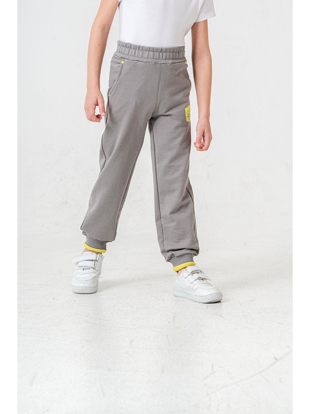 Gri Super Fast Baskılı Cep Kenarı Rivetli Erkek Çocuk Eşofman Altı-2