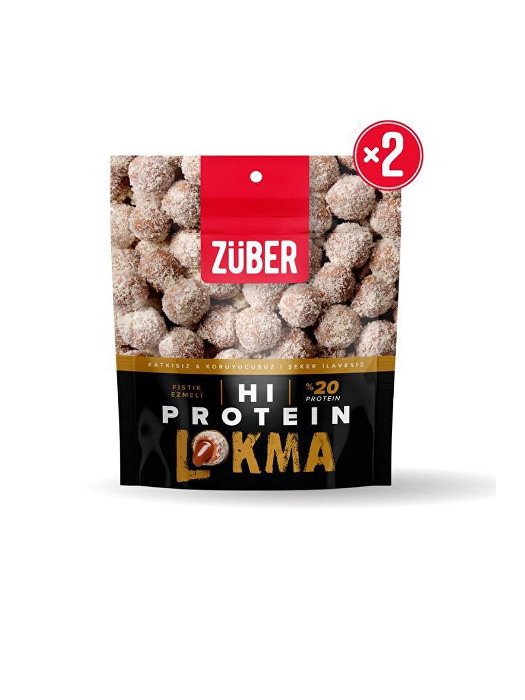 Züber Renksiz Yüksek Proteinli Lokma Fıstık Ezmeli 84g X 2 Adet