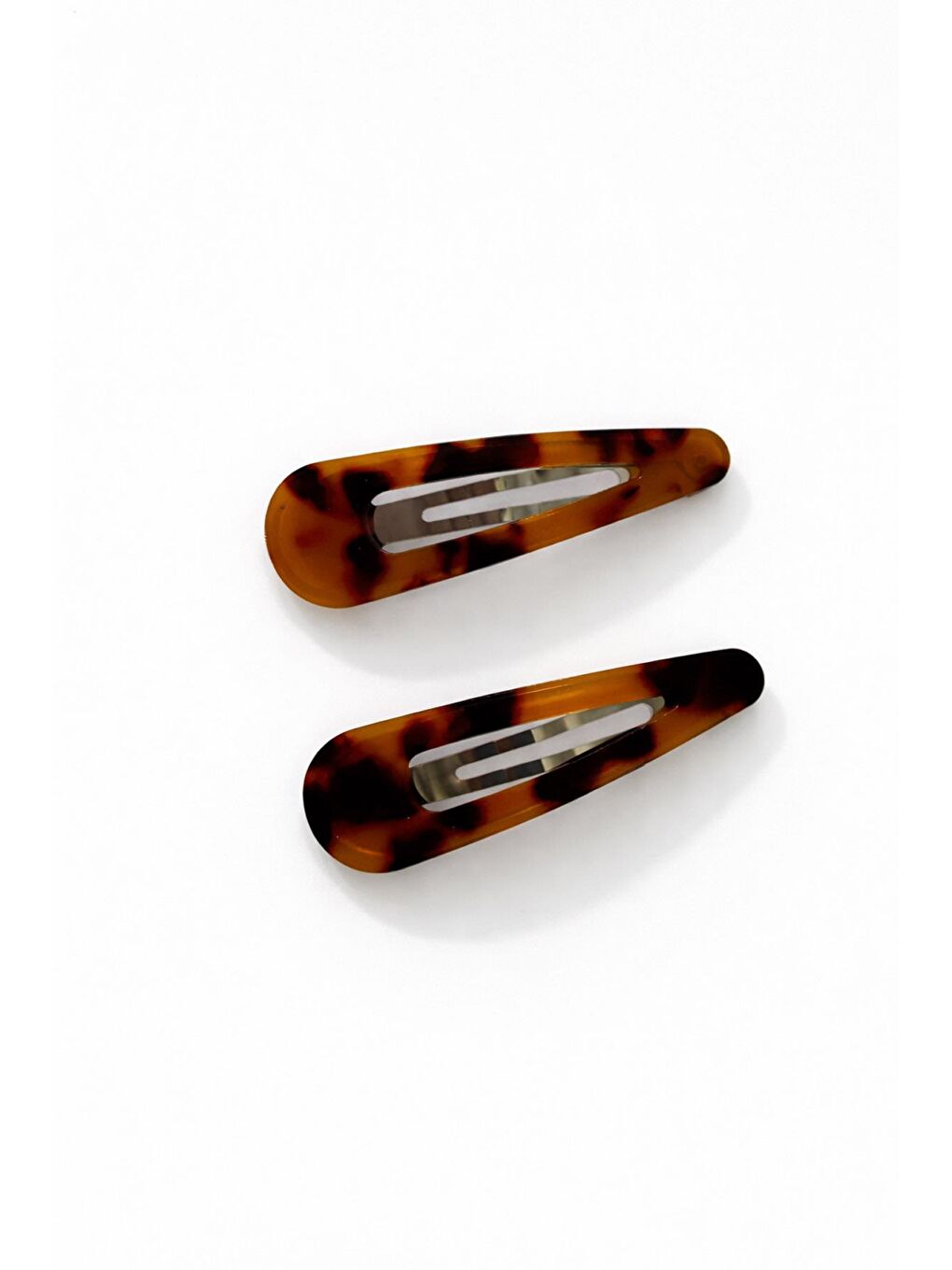 Kahverengi Kaplumbağa Sırtı Akrilik Üçgen Çıtçıt Toka 2'li Paket