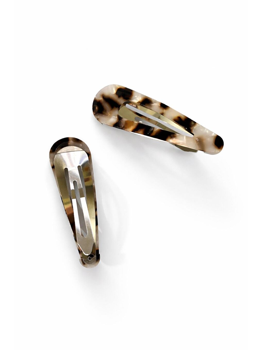 Beyaz Kaplumbağa Sırtı Akrilik Üçgen Çıtçıt Toka 2'li Paket-2