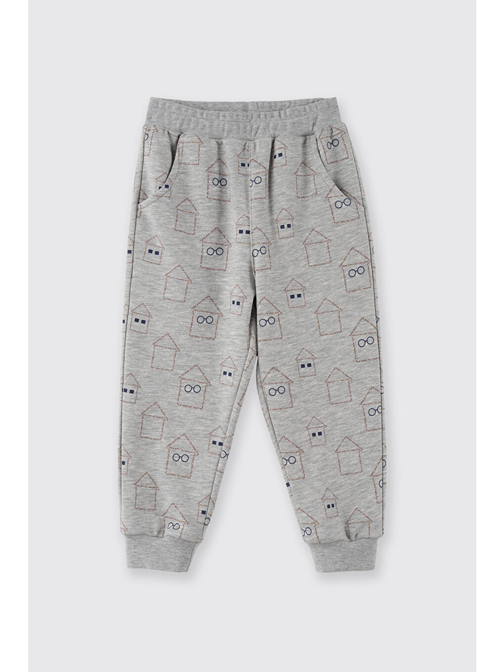 Erkek Bebek Beli Lastikli Gri-Melanj Eşofman Altı