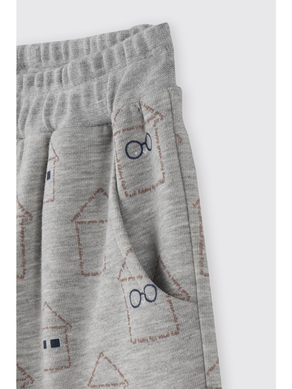 Erkek Bebek Beli Lastikli Gri-Melanj Eşofman Altı-1