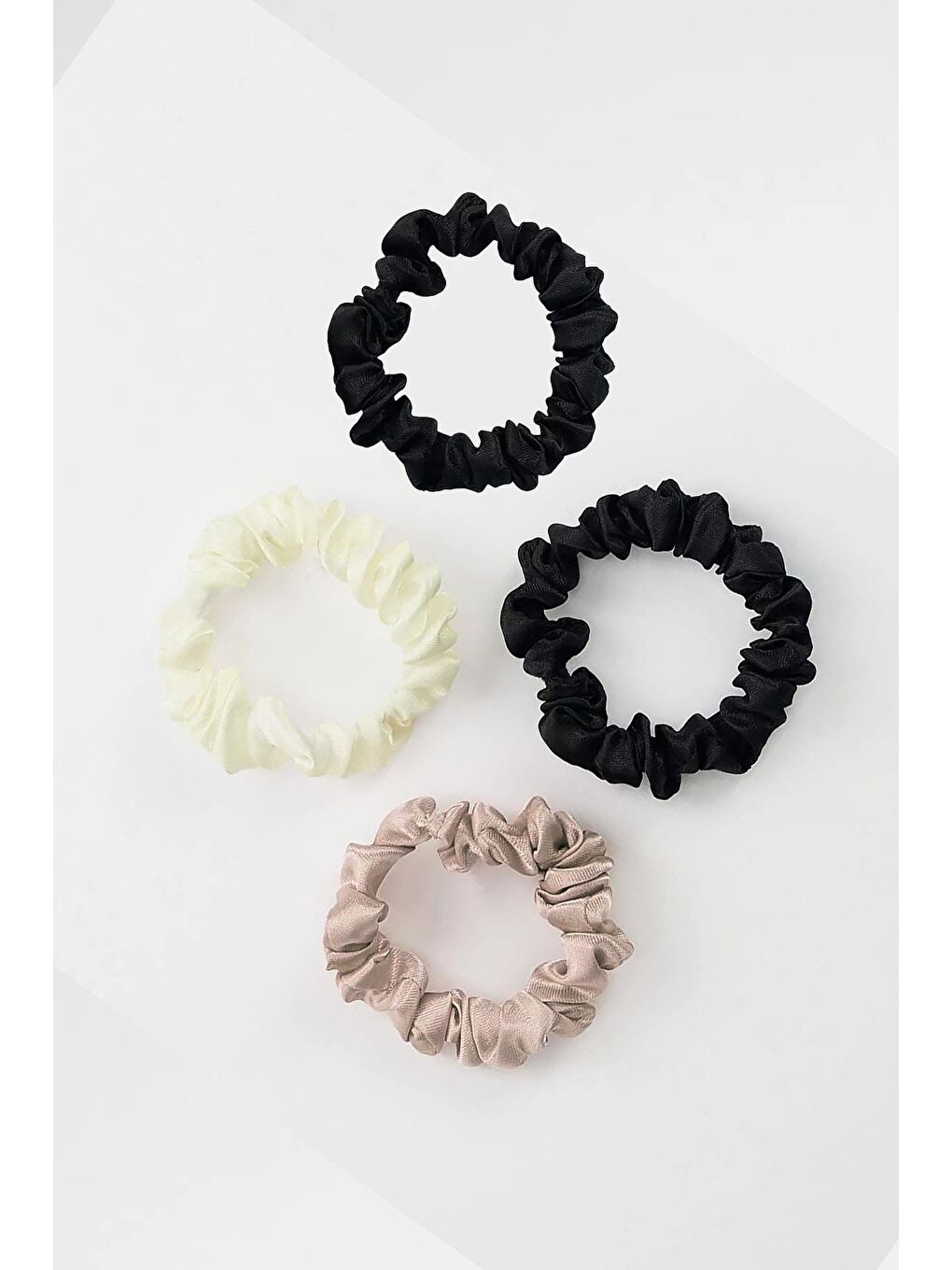 Karışık Saten Slim 4'lü Simit Saç Tokası-1
