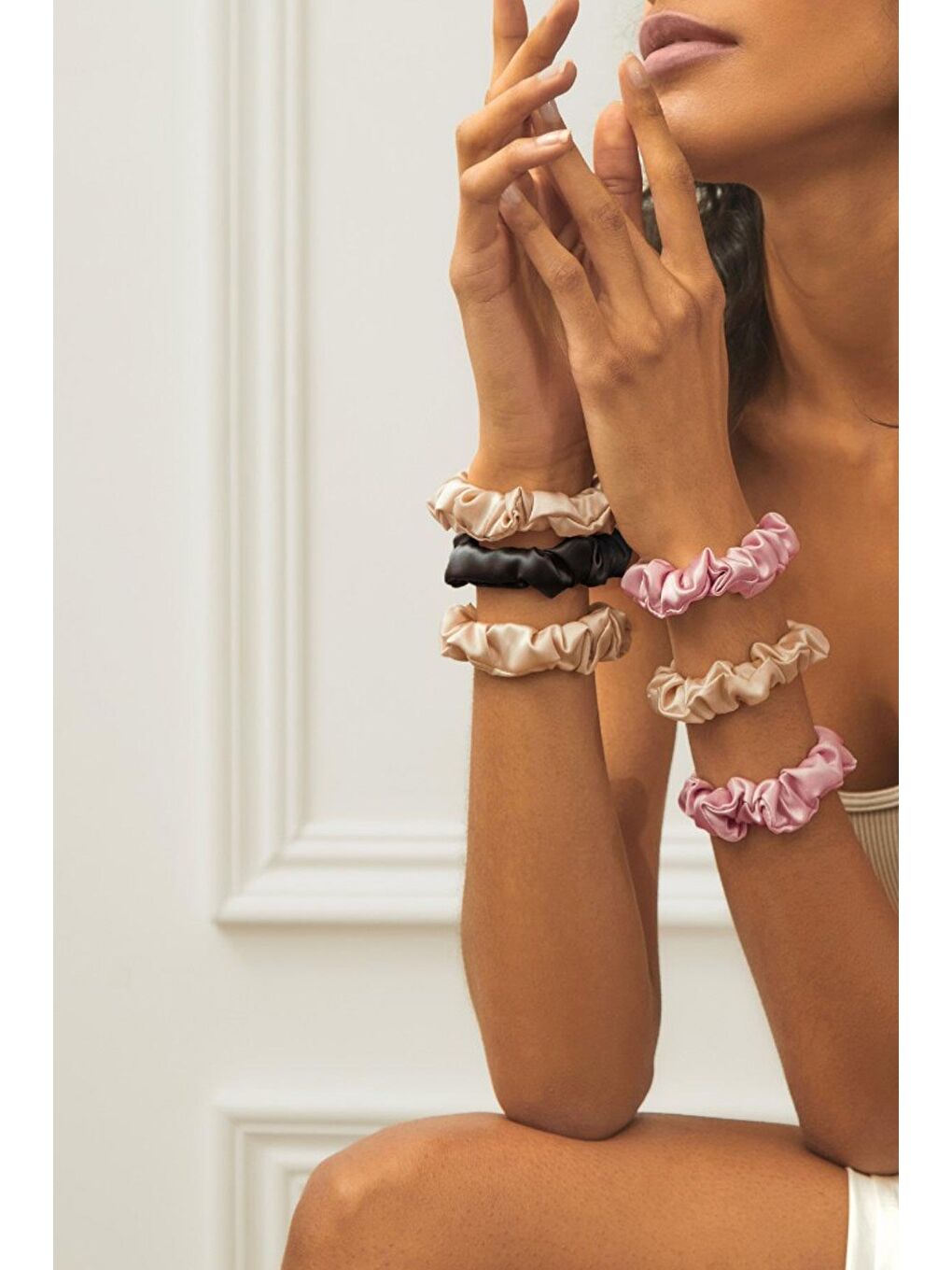 Karışık Saten Slim 4'lü Simit Saç Tokası-2