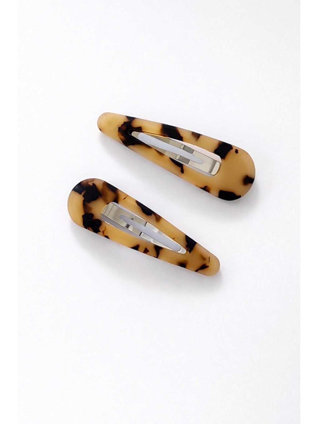 Bej Kaplumbağa Sırtı Dikdörtgen Çıtçıt Toka 2'li Paket-2