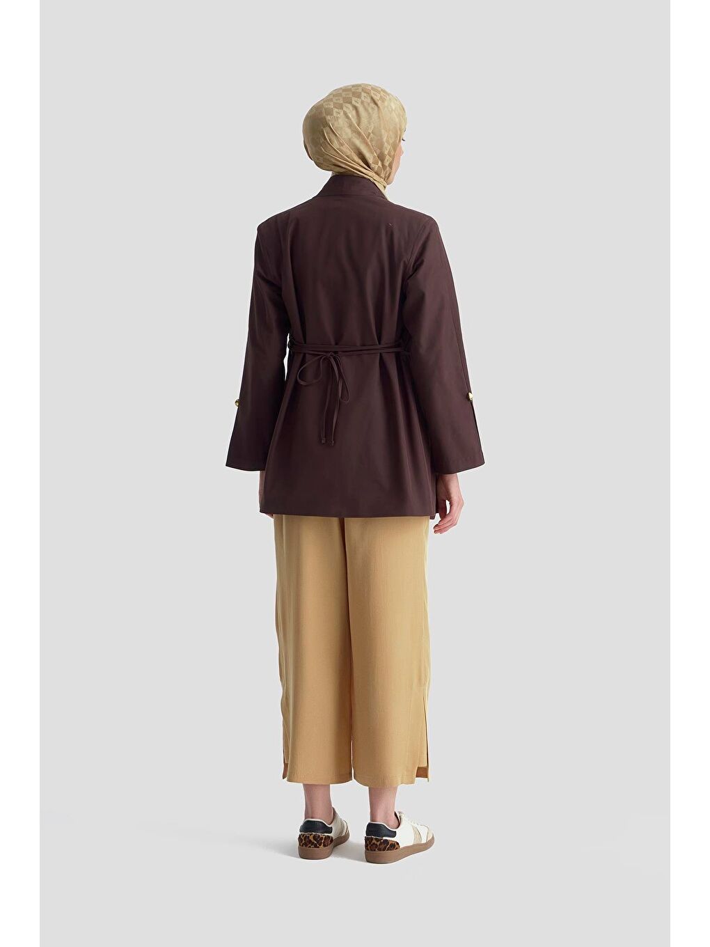 Kahverengi Lyocell Palazzo Pantolon 25Kd4002 Camel-2