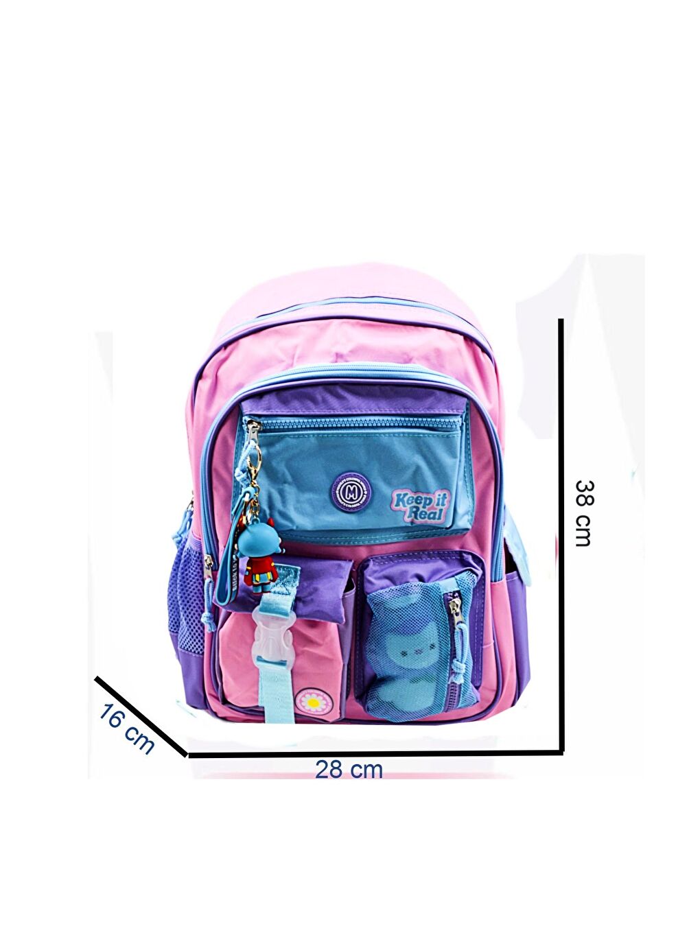 3 Bölmeli Funny Okul Sırt Çanta Seti (Çanta+Beslenme Çantası+Kalemlik)-3