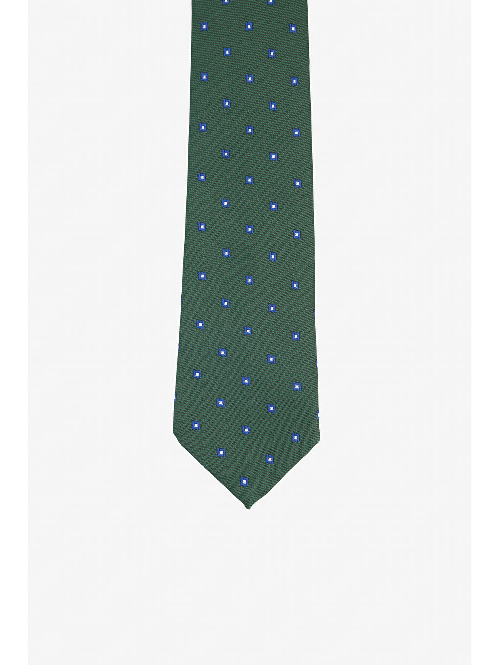 Yeşil Erkek YEŞİL MAVİ BEYAZ Desenli Kravat-1