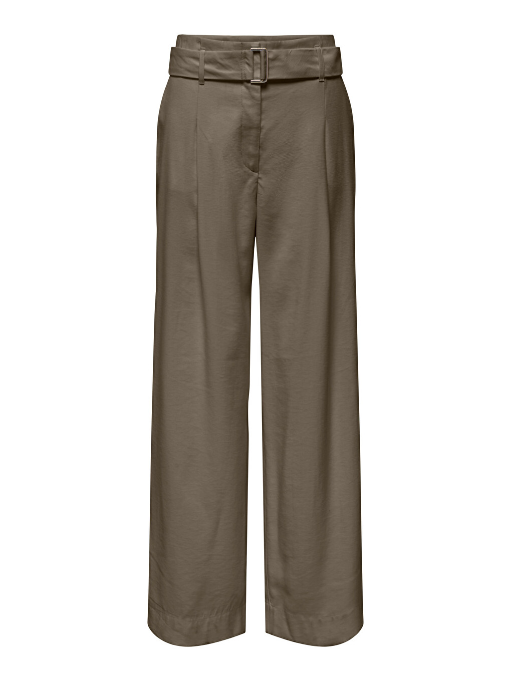 Haki Onltila Loose Fit Yüksel Bel Geniş Paça Kemer Detaylı Pantolon 15367390