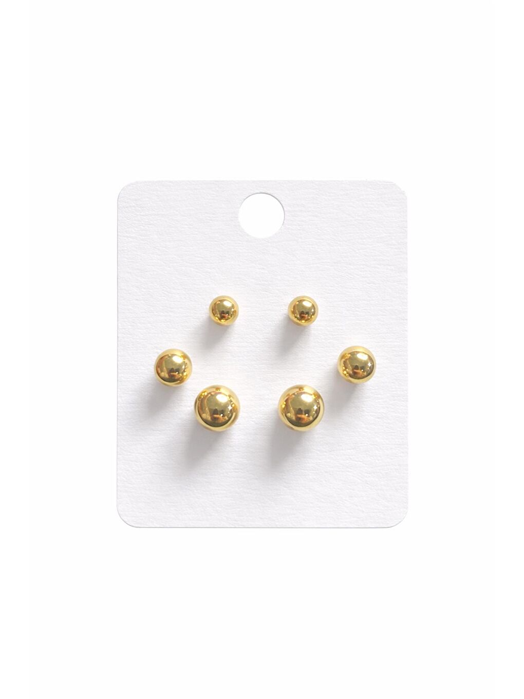 Sarı Sıralı Boy Top Küpe 6 lı set-2