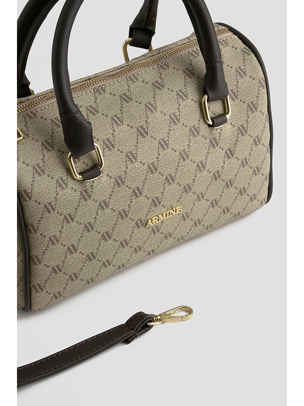 Bej Noktalı Çanta Vizon-1