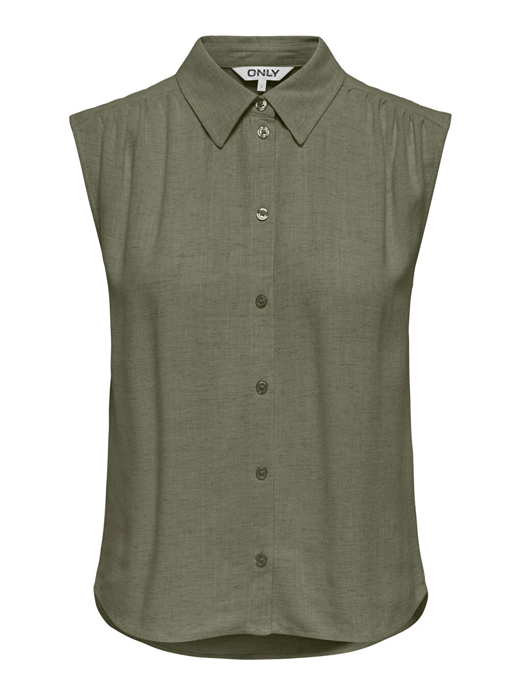 Haki Onlsiesta Keten Karışımlı Regular Fit Klasik Yaka Bluz 15367416