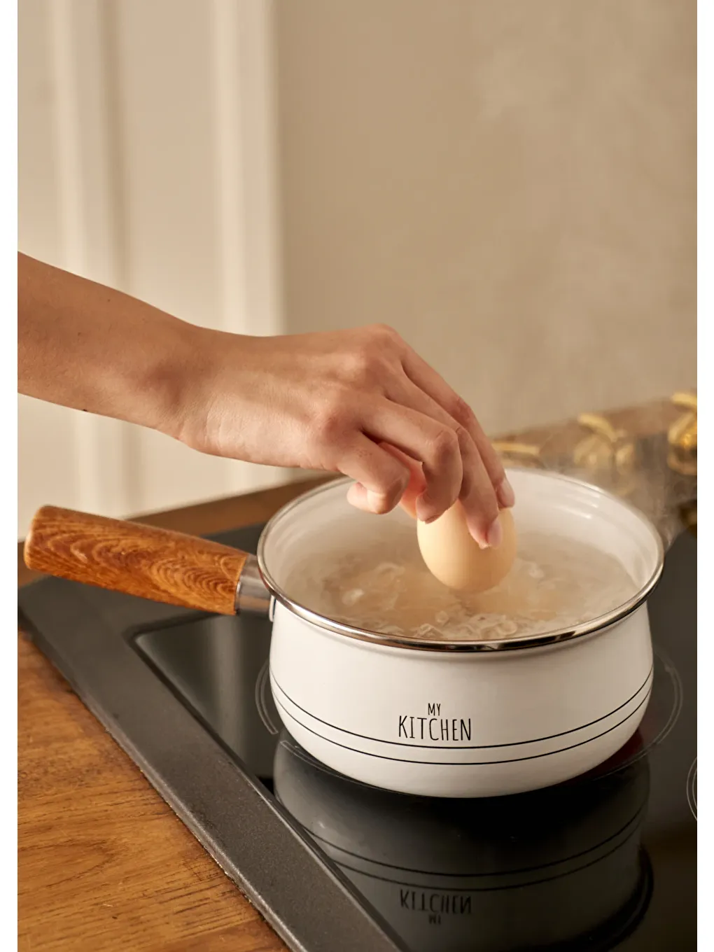 My Kitchen Emaye Sos Tenceresi Beyaz (1,6 lt)-4