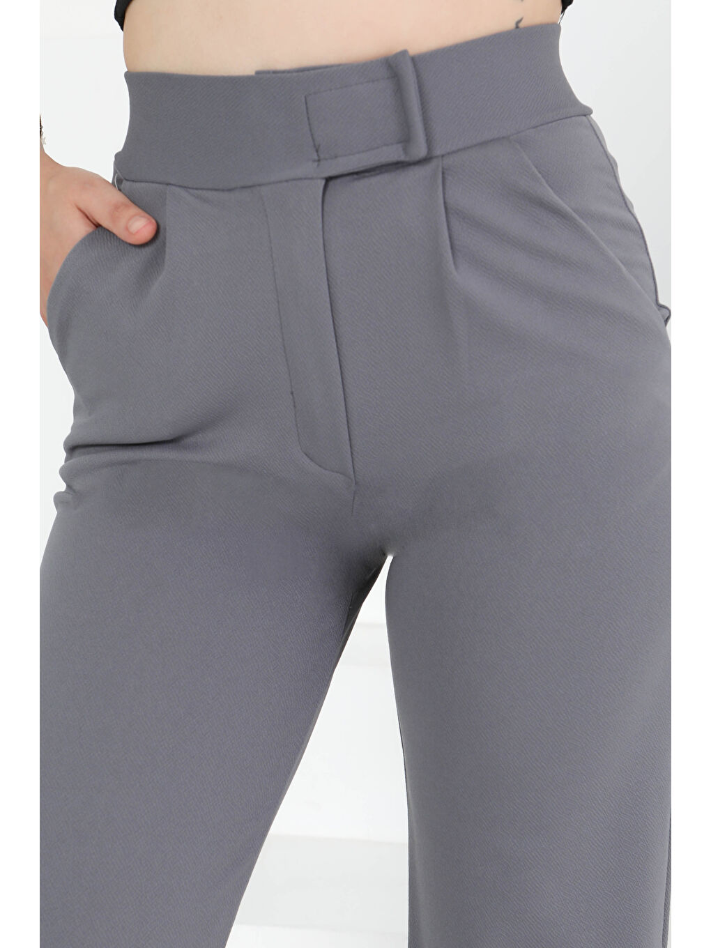 Cırtlı Spor Pantolon Gri - 27351-3