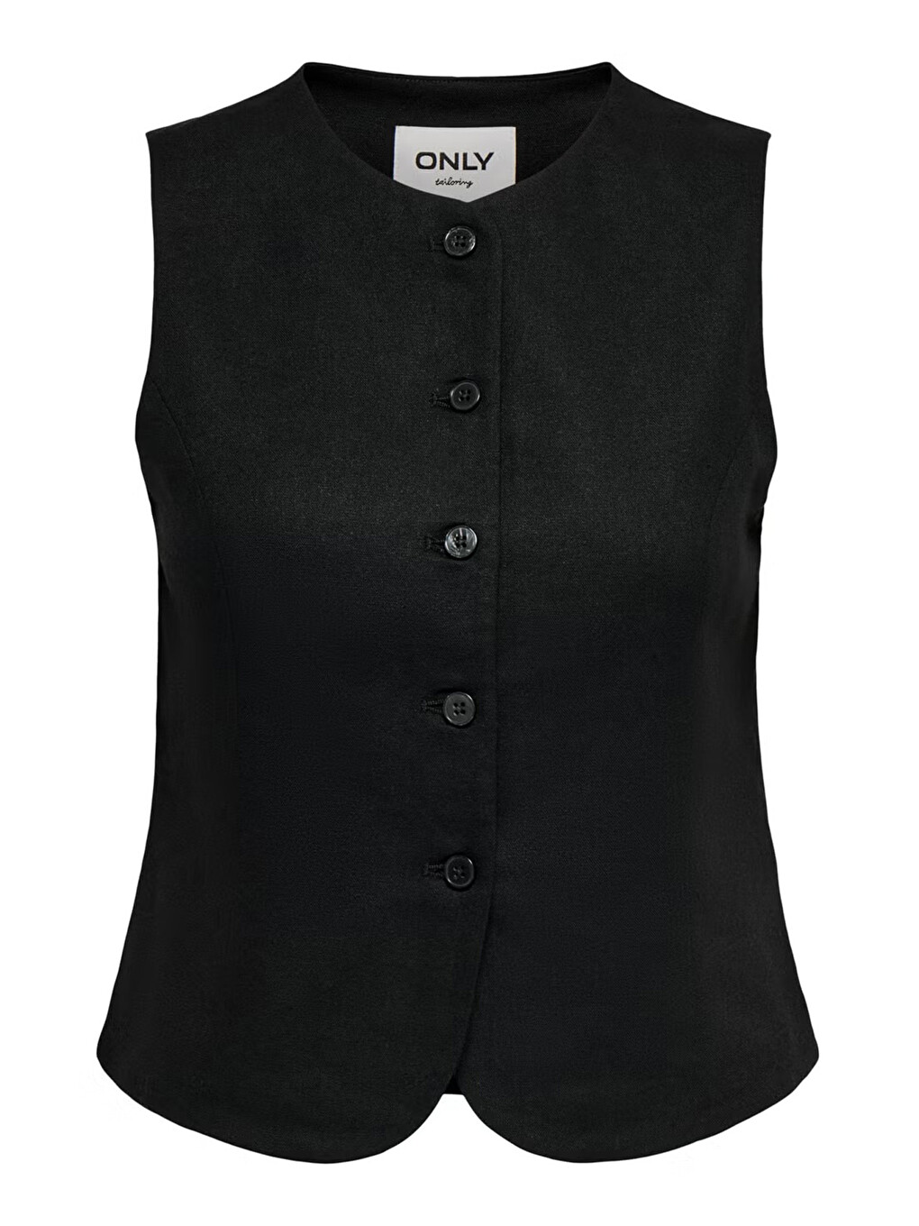 Siyah Onlgoa Regular Fit Bisiklet Yaka Düğmeli Yelek 15363724-4