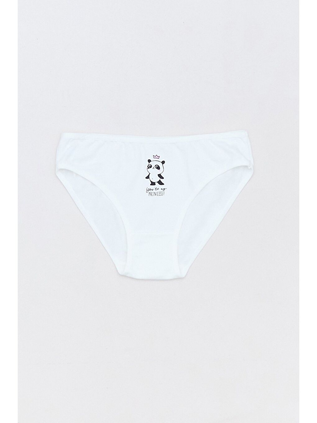 Ekru Panda Baskılı 3 Lü Kız Çocuk Külot-2