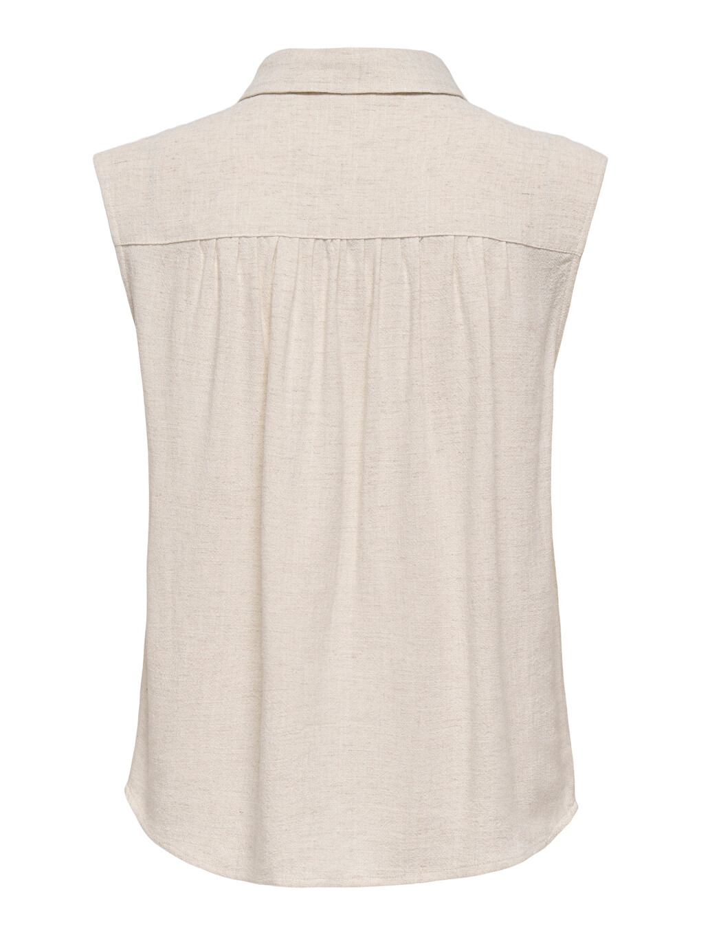 Bej Onlsiesta Keten Karışımlı Regular Fit Klasik Yaka Bluz 15367416-6