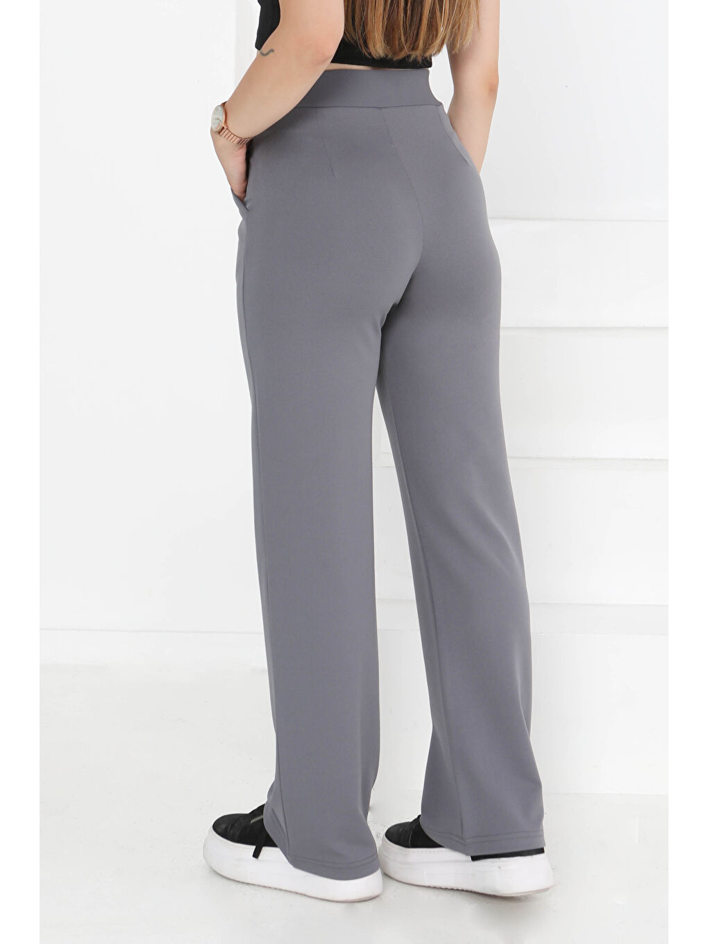 Cırtlı Spor Pantolon Gri - 27351-4