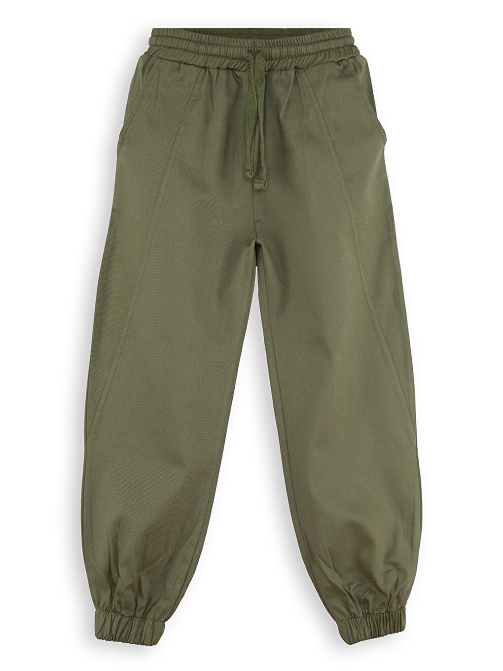 Erkek Çocuk Dikişli Haki Gabardin Pantolon