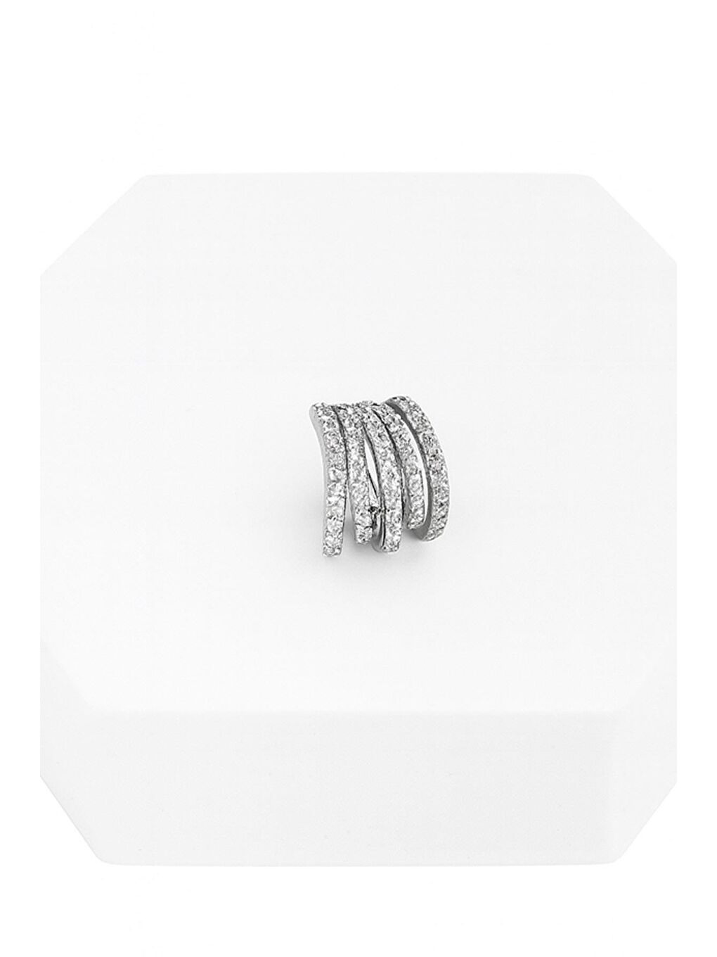 Gri 5 Sıralı Sıkıştırmalı Kıkırdak Küpe-2