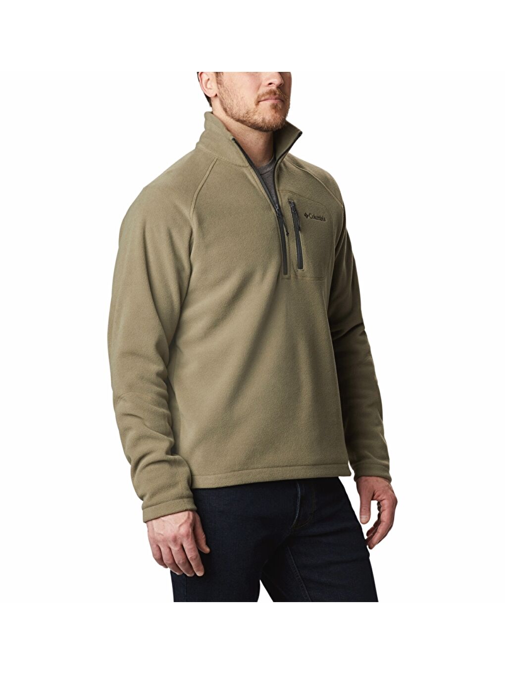 Columbia Bej Fast Trek III Half Zip Fleece Erkek Yarım Fermuarlı Polar Üst XM6410-398 - 1