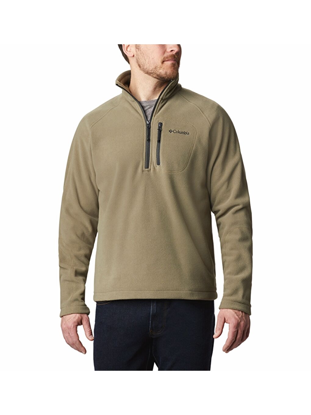 Columbia Bej Fast Trek III Half Zip Fleece Erkek Yarım Fermuarlı Polar Üst XM6410-398 - 4