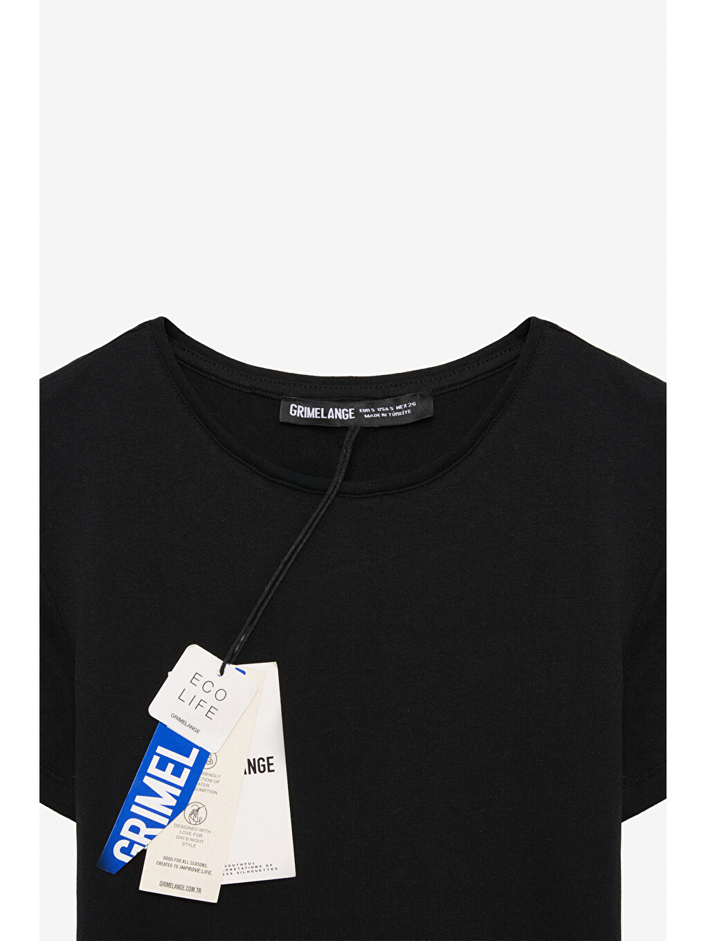 Tarelıa Kadın Bisiklet Yaka Kısa Kollu Slim Siyah T-shirt-1