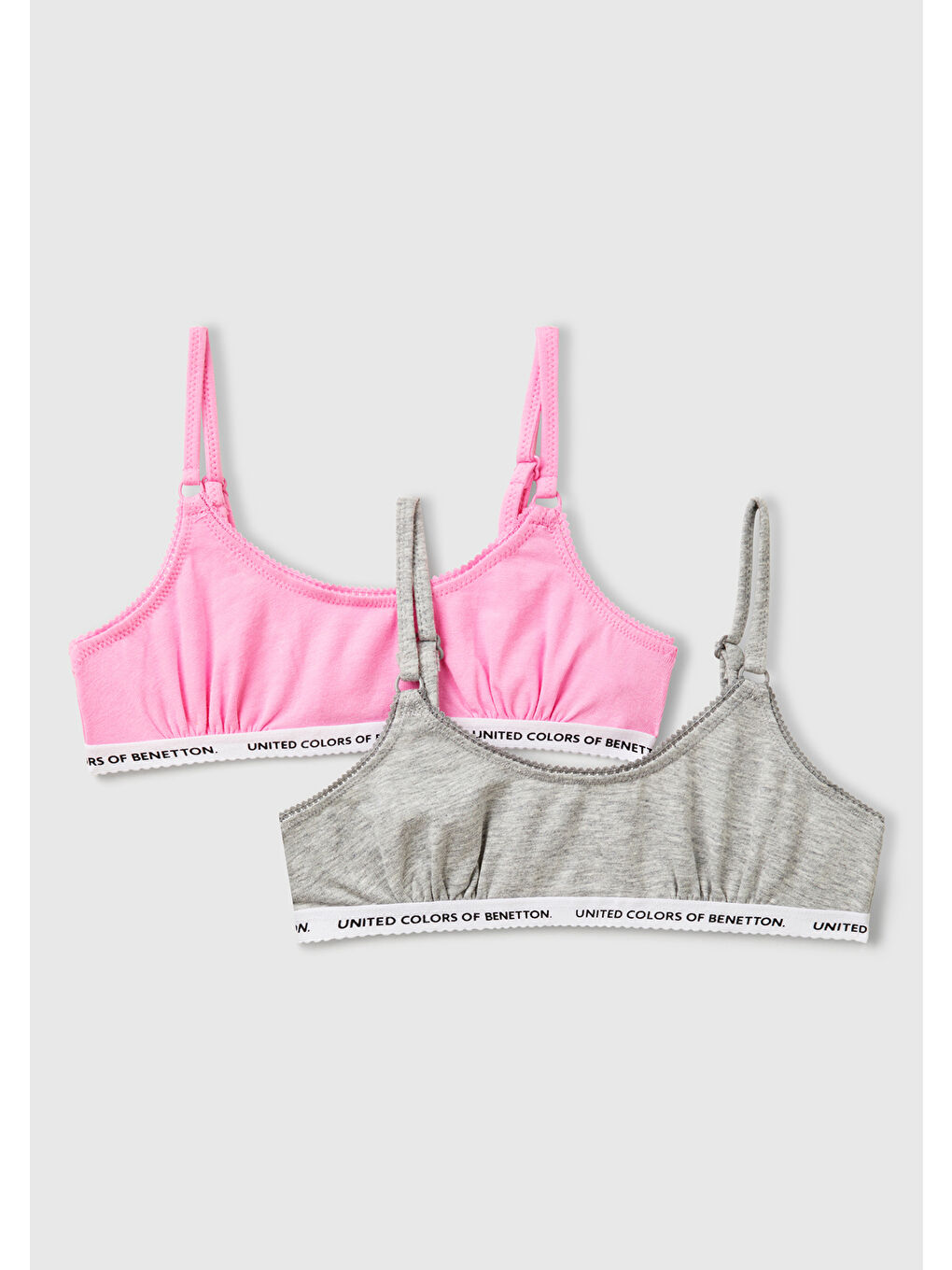 Kız Çocuk Pembe Logo Bantlı Ayarlanabilir Askılı 2'li Sütyen Seti