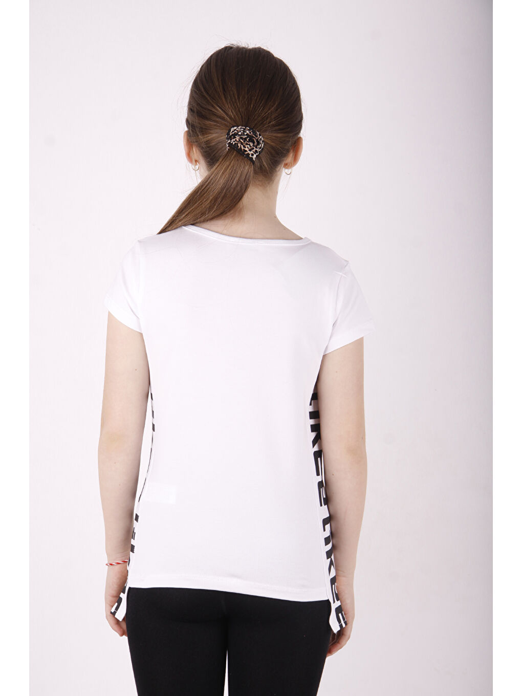 Beyaz Kız Çocuk Likee Baskılı Tişört-2