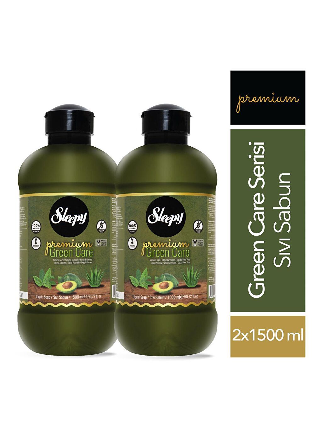 Sleepy Beyaz Premium Green Care Serisi Sıvı Sabun 2x1500 ml