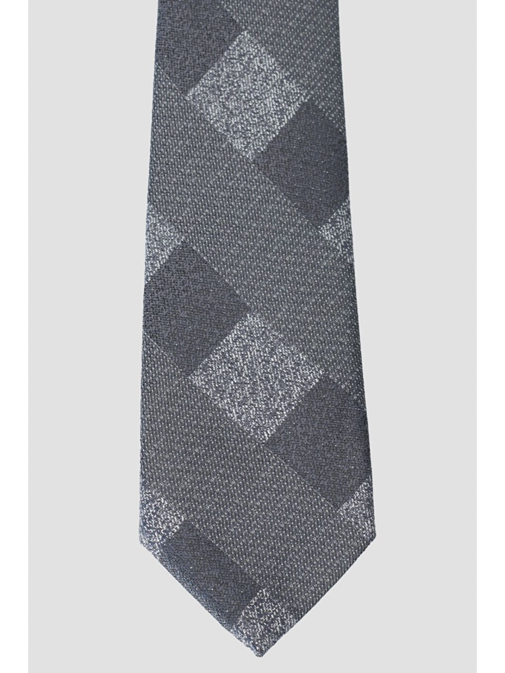 Erkek Gri Desenli Gri Klasik Kravat-1